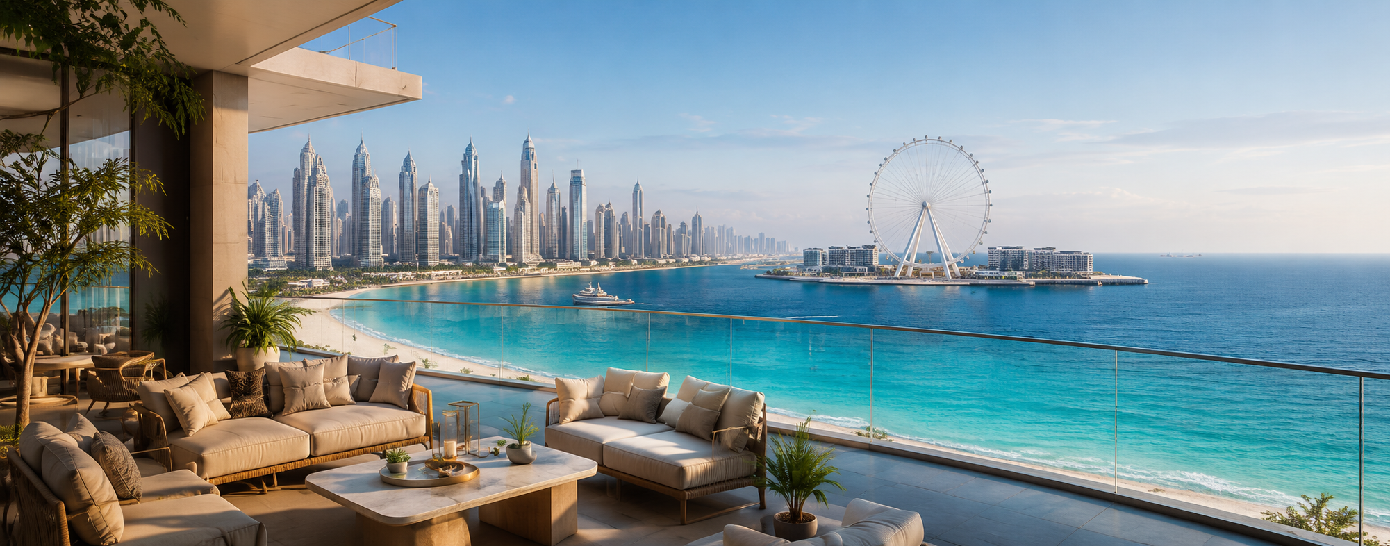 Dubai waterfront property with sea view terrace